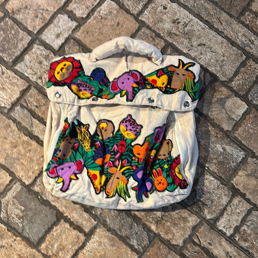 Vintage Canvas Handmade Animal Print Bag